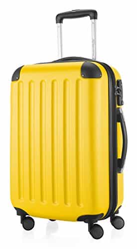 HAUPTSTADTKOFFER - Spree - Handgepäck Hartschalen-Koffer Trolley Rollkoffer Reisekoffer Erweiterbar, TSA, 4 Rollen, 55 cm, 42 Liter, Gelb