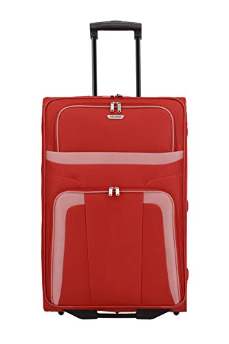 Travelite 2-Rad Koffer Größe L, Gepäck Serie ORLANDO: Klassischer Weichgepäck Trolley im zeitlosen Design, 098489-10, 73 cm, 80 Liter, rot